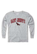 Saint Josephs Hawks Youth Grey Arch Mascot T-Shirt
